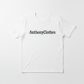 White t-shirt with AnthonyClothes brand name printed on the front
